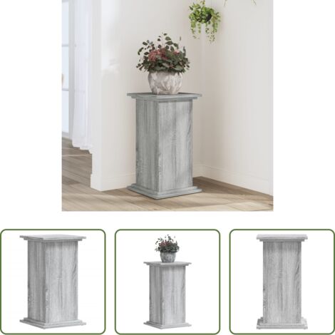 Supporto per vasi -  Supporto per Piante Grigio Sonoma 33x33x60 cm Legno Multistrato
