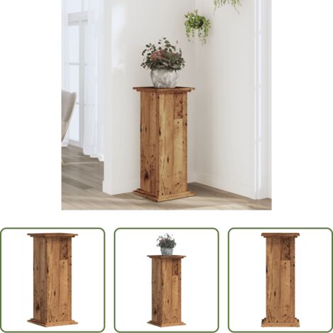 Supporto per vasi -  Supporto per Piante Legno Vecchio 33x33x80 cm Legno Multistrato