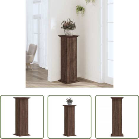 Supporto per vasi -  Supporto per Piante Rovere Marrone 33x33x100 cm in Truciolato