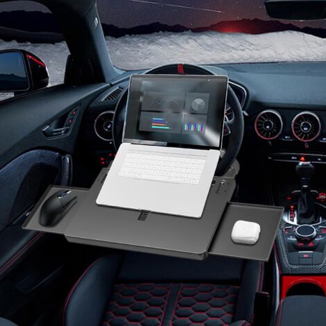 Supporto per volante per auto - Supporto per auto per pasti e bevande, vassoio estensibile antiscivolo per laptop e cibo per lettura, uso del telefono, pasti e viaggi