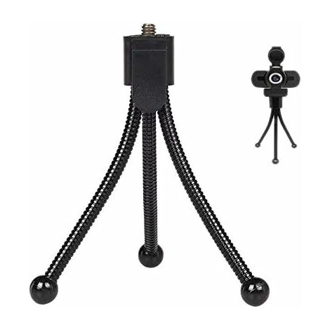 Supporto per webcam, treppiede per mini fotocamera, leggero, regolabile, mini treppiede per sala conferenze, scrivania, nero