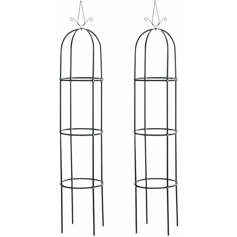 Supporto Piante Rampicanti Colonna ROMANTIKA nero Set di 2