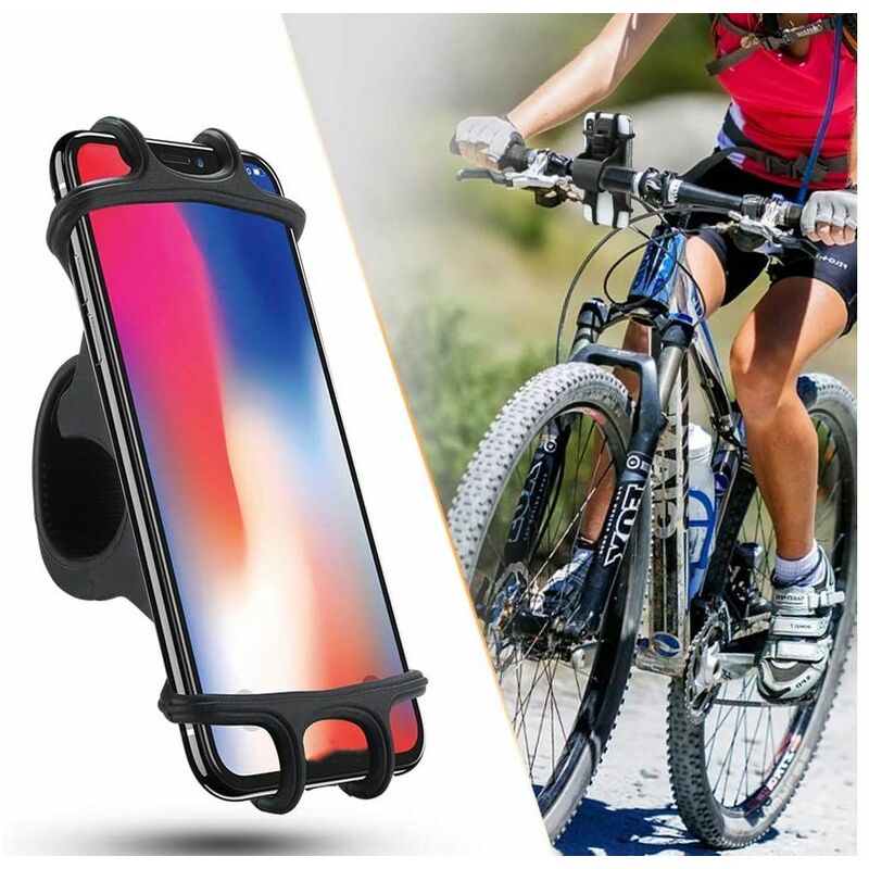 Image of Supporto cellulare bici in gomma porta telefono bicicletta manubrio orientabile