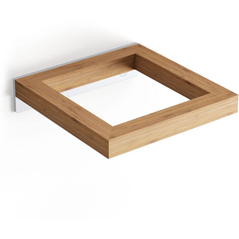 Supporto porta scopino a parete  bamboo bambù - mm 124 x 127