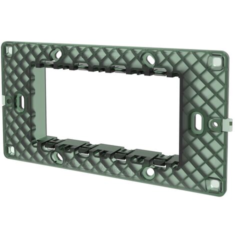Supporto portafrutti 4 moduli 504 in plastica trasparente verde compatibile anche con Vimar Plana