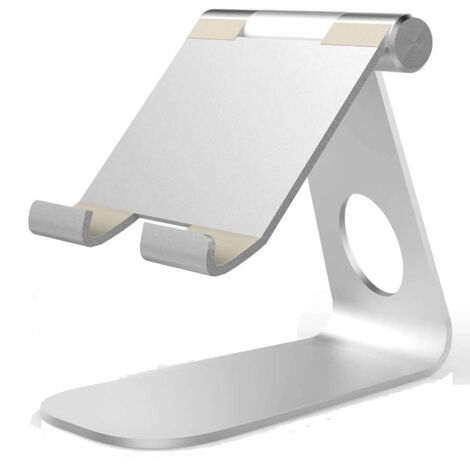 Supporto regolabile in alluminio per cellulare: antiscivolo e stabile per smartphone, tablet e scrivanie.