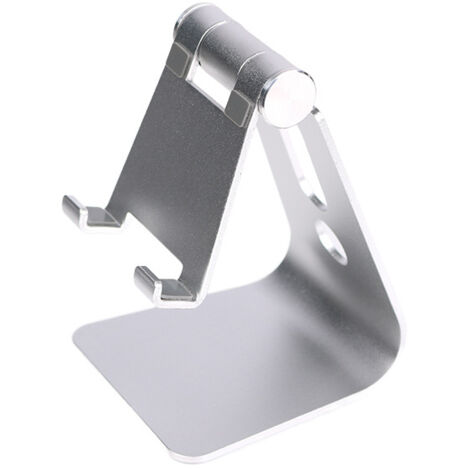 Supporto regolabile per cellulare, adatto per iPhone e Android, argento