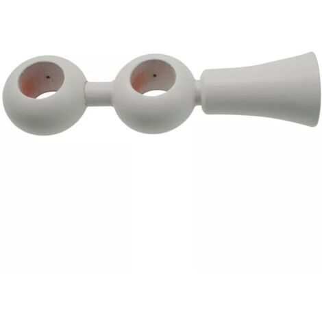 supporto regolabile per doppio bastone ø23mm con viti e tasselli - colore bianco.