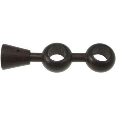 supporto regolabile per doppio bastone ø28mm con viti e tasselli - colore noce.