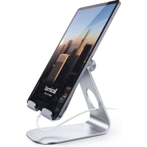 Supporto regolabile per tablet - Supporto da scrivania per iPad Pro 9.7, 10.5, 12.9, iPad Air 2, 3, 4, iPad Mini 2, 3, 4, iPhone, Switch, Samsung Tab e altri smartphone (2022) - Argento