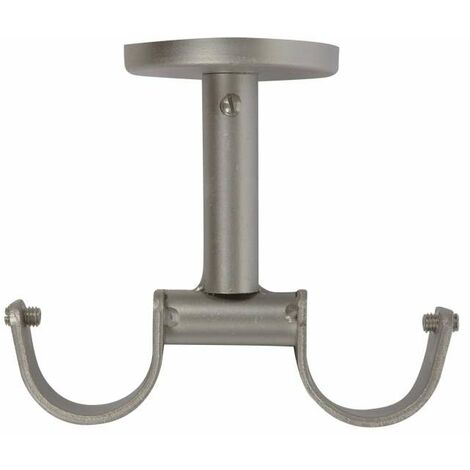 Supporto soffitto doppio Cintacor cromo satinato Ø28 mm