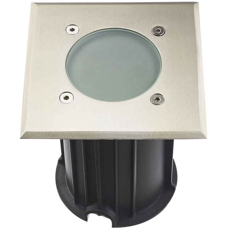 Image of Supporto spot da incasso a pavimento GU5.3 MR16 DC12V impermeabile IP67 quadrato - foratura 98 mm diffusore satinato