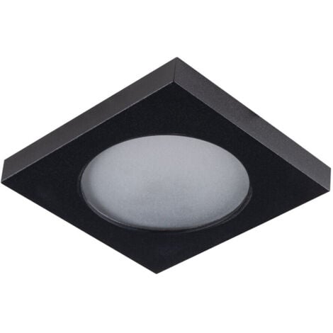 KANLUX Supporto Spot LED da incasso Max 10W GU5.3/GU10 AC/DC12V AC220-240V Impermeabile IP44 Quadrato Nero - Foratura 60mm