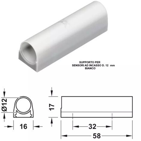 SUPPORTO STRETTO HAFELE PER SENSORE D. 12mm BIANCO 833.89.330