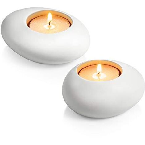 Supporto Tealight Stone Bianco pz2 Fancy Tescoma