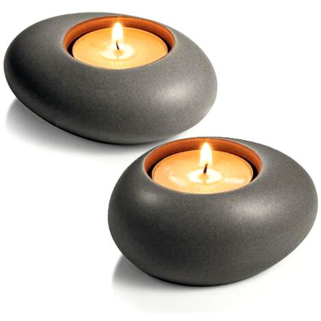 Supporto Tealight Stone Grigio pz2 Fancy Tescoma