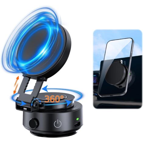 Supporto Telefono Auto Ventosa, Porta Cellulare Magnetico Pieghevole con 360°o , Supporto Auto per iPhone  16 15 14 13 12