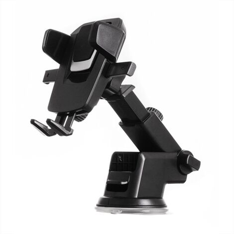 Supporto telescopico regolabile per telefono da auto per cruscotto o parabrezza, nero