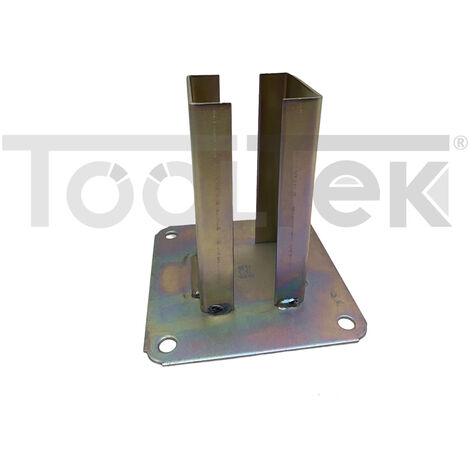 SUPPORTO TRAVI CON PIASTRA DI FISSAGGIO ACCIAIO ZINCATO 100x100mm