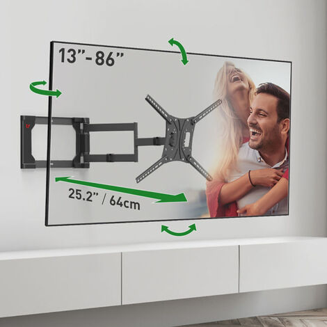 Supporto TV con 4 movimenti da 40" a 80" schermi piatti e curvi - VESA 600x400