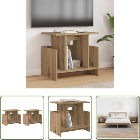 Supporto TV in legno -  Supporto TV 2 pcs Rovere artigianale 50 x 35 x 45 cm