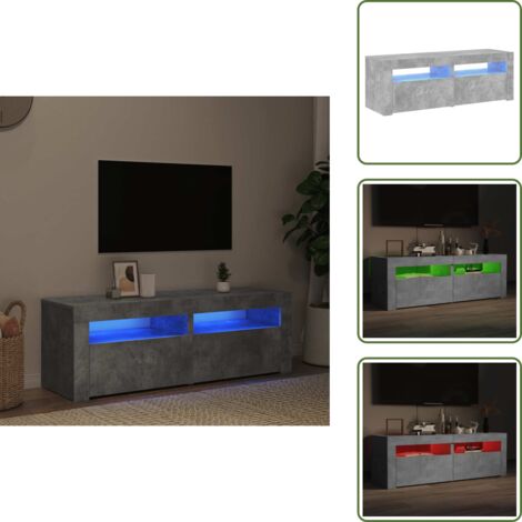 Supporto TV LED - vidaXL Mobile Porta TV con Luci LED Grigio Cemento 120x35x40 cm - Mobile TV Grigio Cemento
