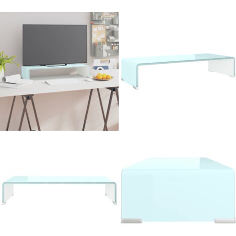 Supporto TV / Rialzo Monitor in Vetro Verde 60x25x11 cm - Rialzo monitor - Supporto TV in vetro