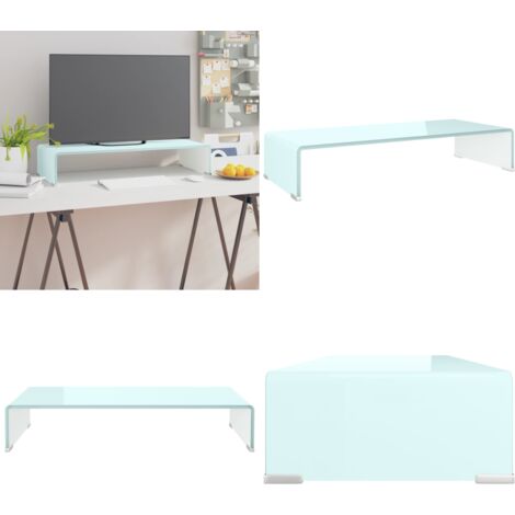 Supporto TV / Rialzo Monitor in Vetro Verde 70x30x13 cm - Rialzo monitor - Supporto TV in vetro
