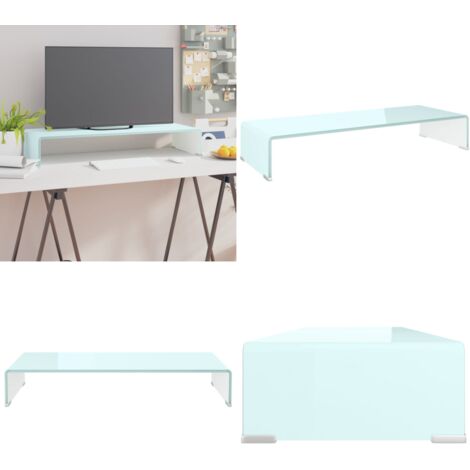 Supporto TV / Rialzo Monitor in Vetro Verde 80x30x13 cm - Rialzo monitor - Vetro temperato