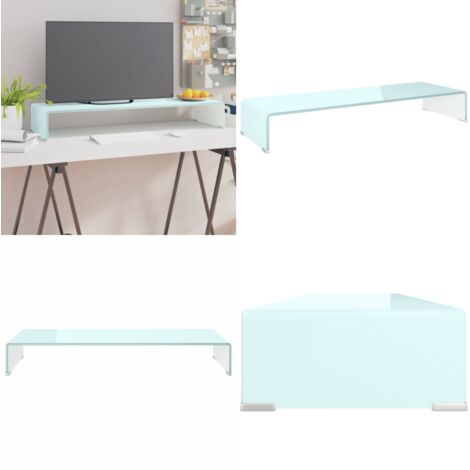 Supporto TV / Rialzo Monitor in Vetro Verde 90x30x13 cm - Rialzo monitor - Supporto TV in vetro