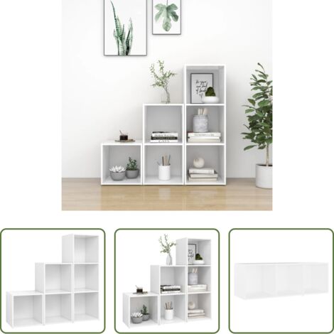 Supporto TV -  Set Mobili Porta TV 3 pz Bianco in Legno Multistrato