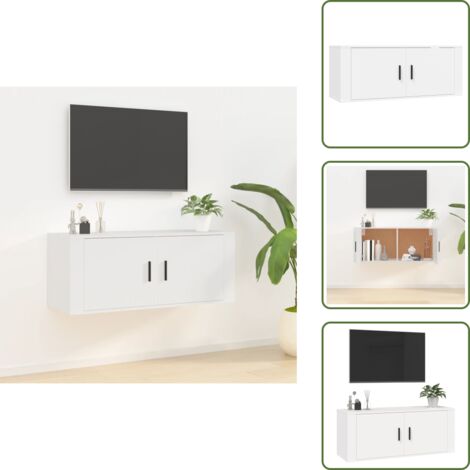 Supporto TV - vidaXL Mobile Porta TV a Parete Bianco 100x34,5x40 cm - Arredamento moderno