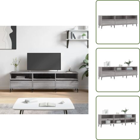 Supporto TV - vidaXL Mobile Porta TV Grigio Sonoma 150x30x44,5 cm Legno Multistrato - Mobile TV con scomparti