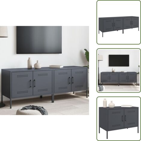 Supporto tv - vidaXL Mobili TV 2pz Antracite 68x39x50,5 cm in Acciaio - Armadi tv
