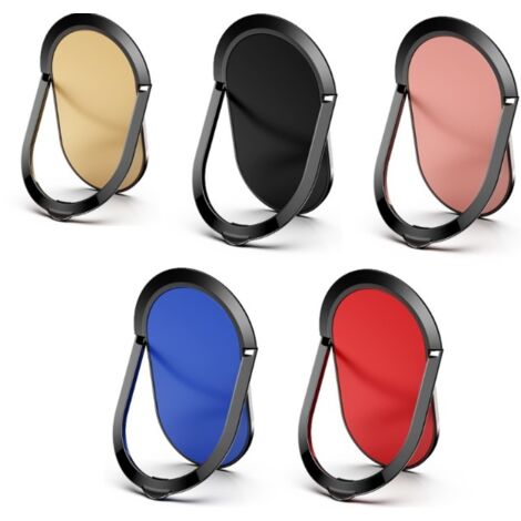 Supporto universale ad anello per cellulare - Rotazione a 360 gradi - Ultrasottile - Per tutti gli smartphone e tablet. Confezione da 5 (5 colori).