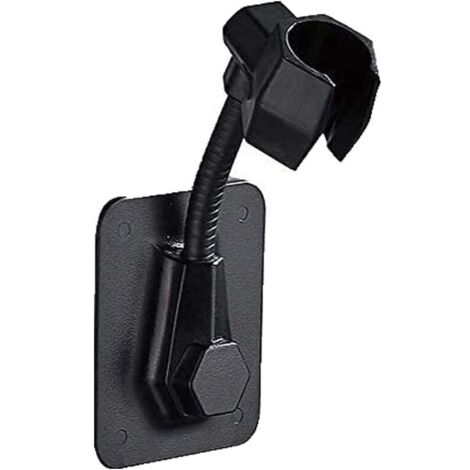 Supporto universale per doccia KZQ, supporto da parete per soffione doccia, supporto per vasca girevole impermeabile autoadesivo senza foratura in ABS regolabile (nero)