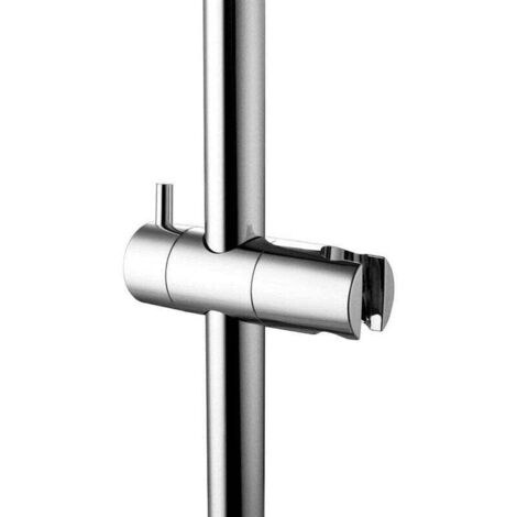 Supporto universale per soffione doccia in 2 pezzi (diametro 20 mm) - Supporto per soffione doccia cromato regolabile, facile da installare - Attacco di ricambio per barra scorrevole - Supporto per so
