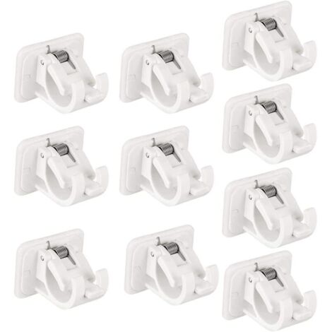 Supports adhésifs pour rideaux, 10 pièces, sans perçage, montage mural facile, idéal pour salle de bain et maison