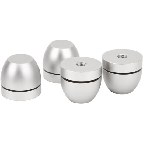 Supports anti-vibrations en aluminium pour enceintes, pieds d'isolation argentés pour amplificateurs hi-fi