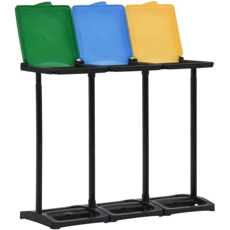 Supports avec couvercle pour sacs poubelle 240-330 L PP CFW33074