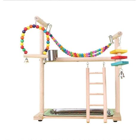 Supports colorés pour perroquets, accessoires d'entraînement et jouets pour oiseaux.