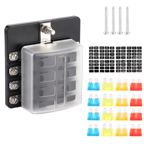 Supports de bloc de lame de boîte à fusibles de borne d'écrou à vis à 8 voies avec indicateur LED pour bateau de voiture