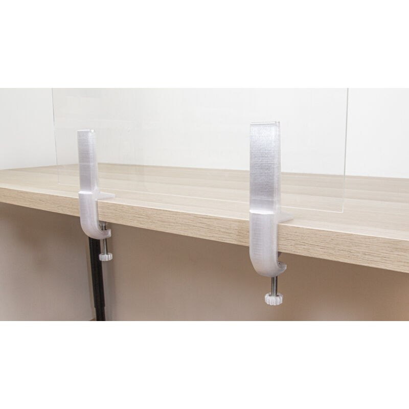 Supports de fixation pour cloisons en plexiglas de 5 à 6 mm pour plateaux de table longs (2 pièces)