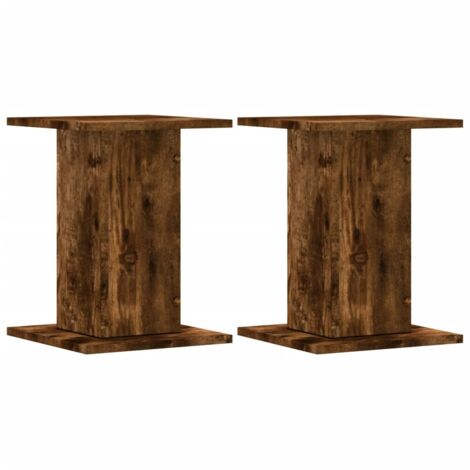 Supports de haut-parleurs 2 pcs chêne fumé bois d'ingénierie CFW22715