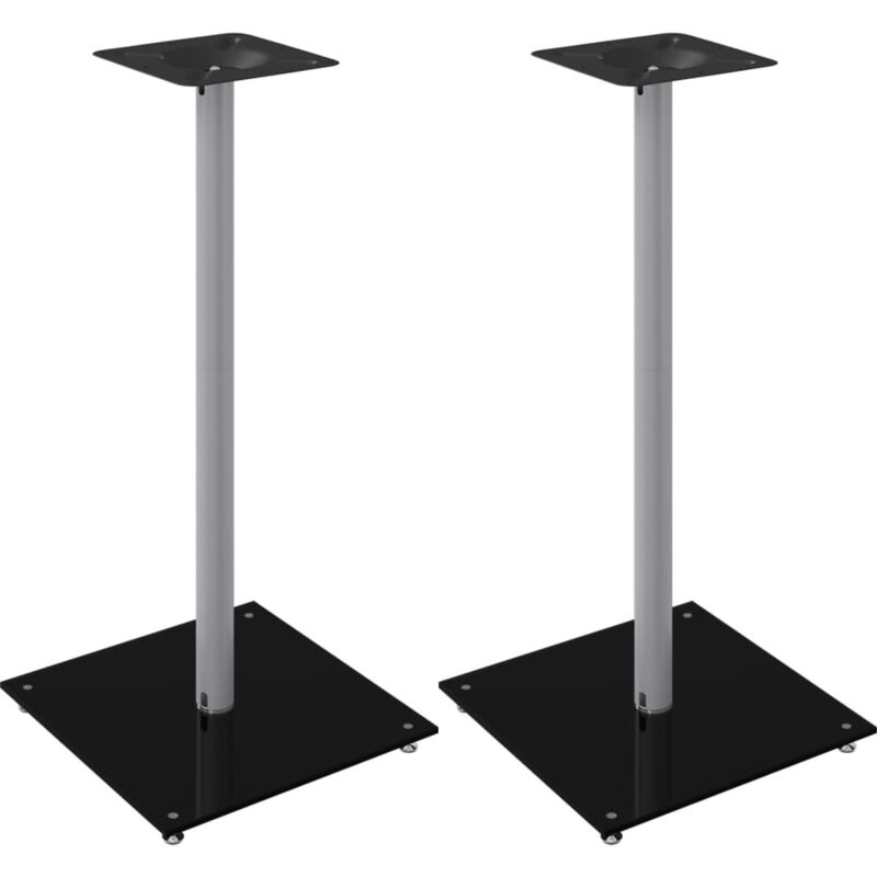 Vidaxl - Supports de haut-parleurs 2 pcs noir et argenté 1 pilier