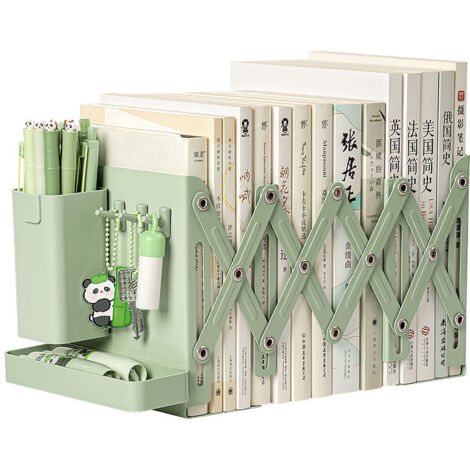 Supports de livres réglables et robustes, étagère de rangement verte .