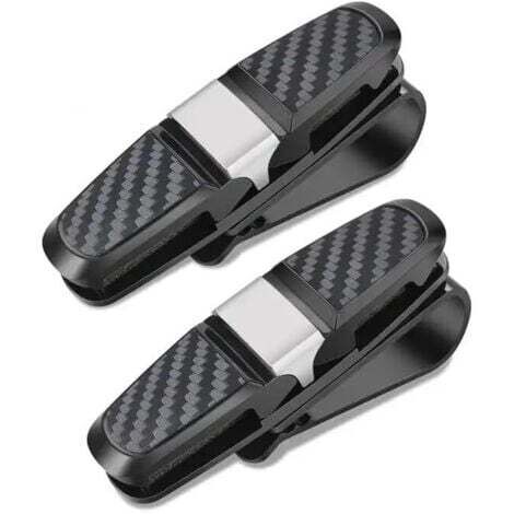 Supports de lunettes de soleil pour pare-soleil de voiture, support de lunettes de soleil à clip, support de lunettes pour voiture, clip à double extrémité et clip rotatif à 180 degrés (lot de 2)