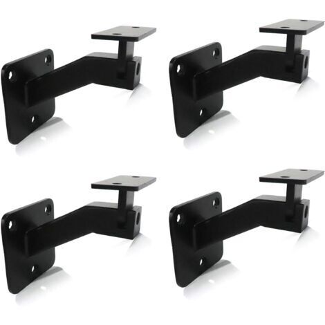 supports de main courante d'escalier réglables en fer, supports carrés avec vis, angle d'inclinaison variable, noirs
