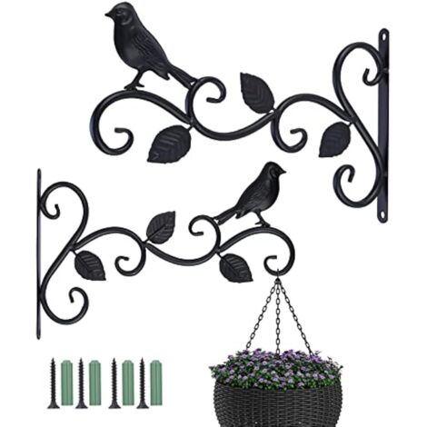 Supports de Panier Suspendu Extérieur en Métal Décoratif – Lot de 2, 30,5 cm, pour Plantes, Mangeoires à Oiseaux ou Lanternes