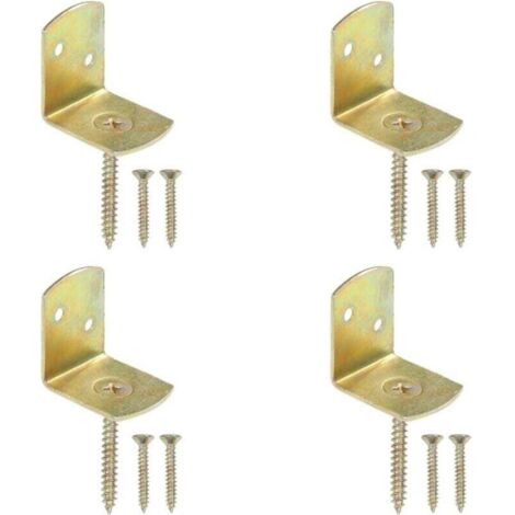 Supports de panneau de clôture 4 pcs Forme en L Métal galvanisé